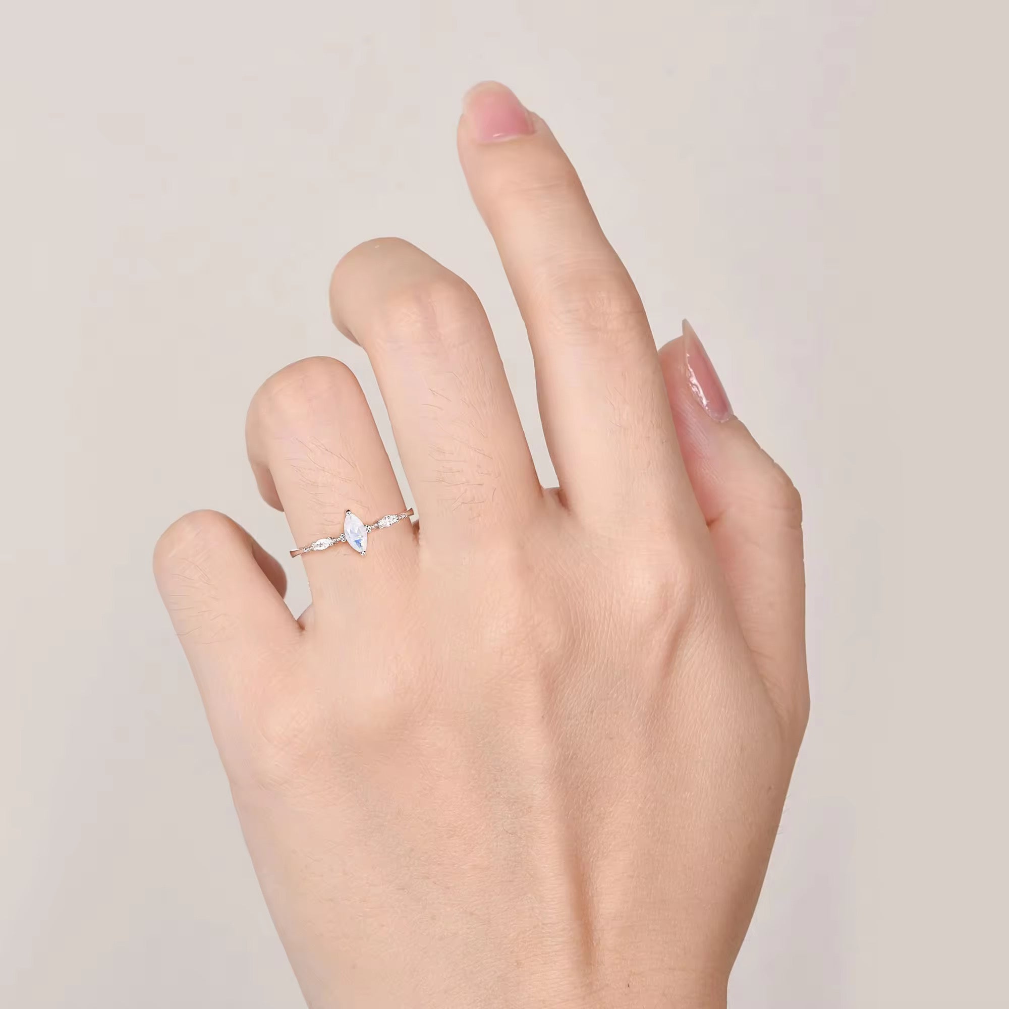 Aya Moonstone Ring Sterling Silver