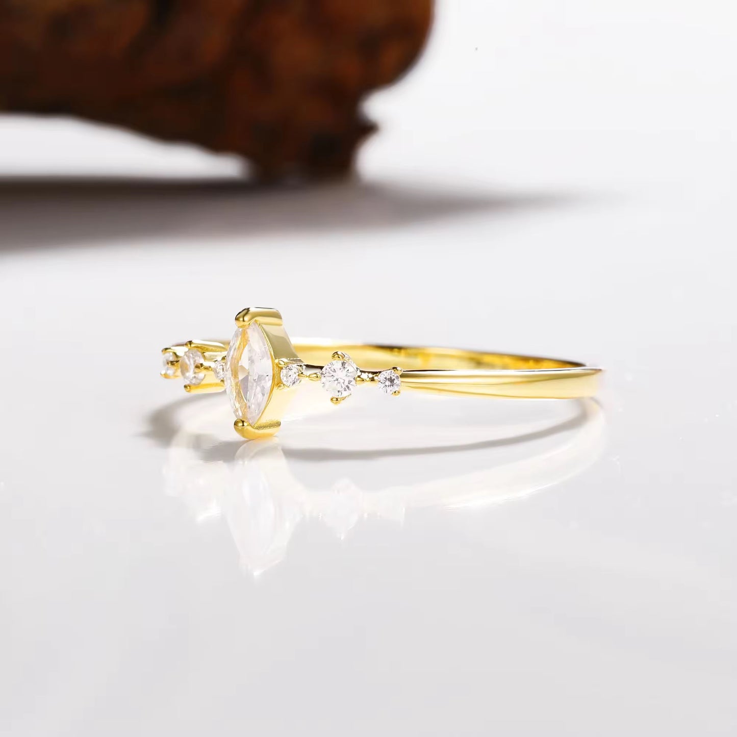 Ava Opal Ring Gold