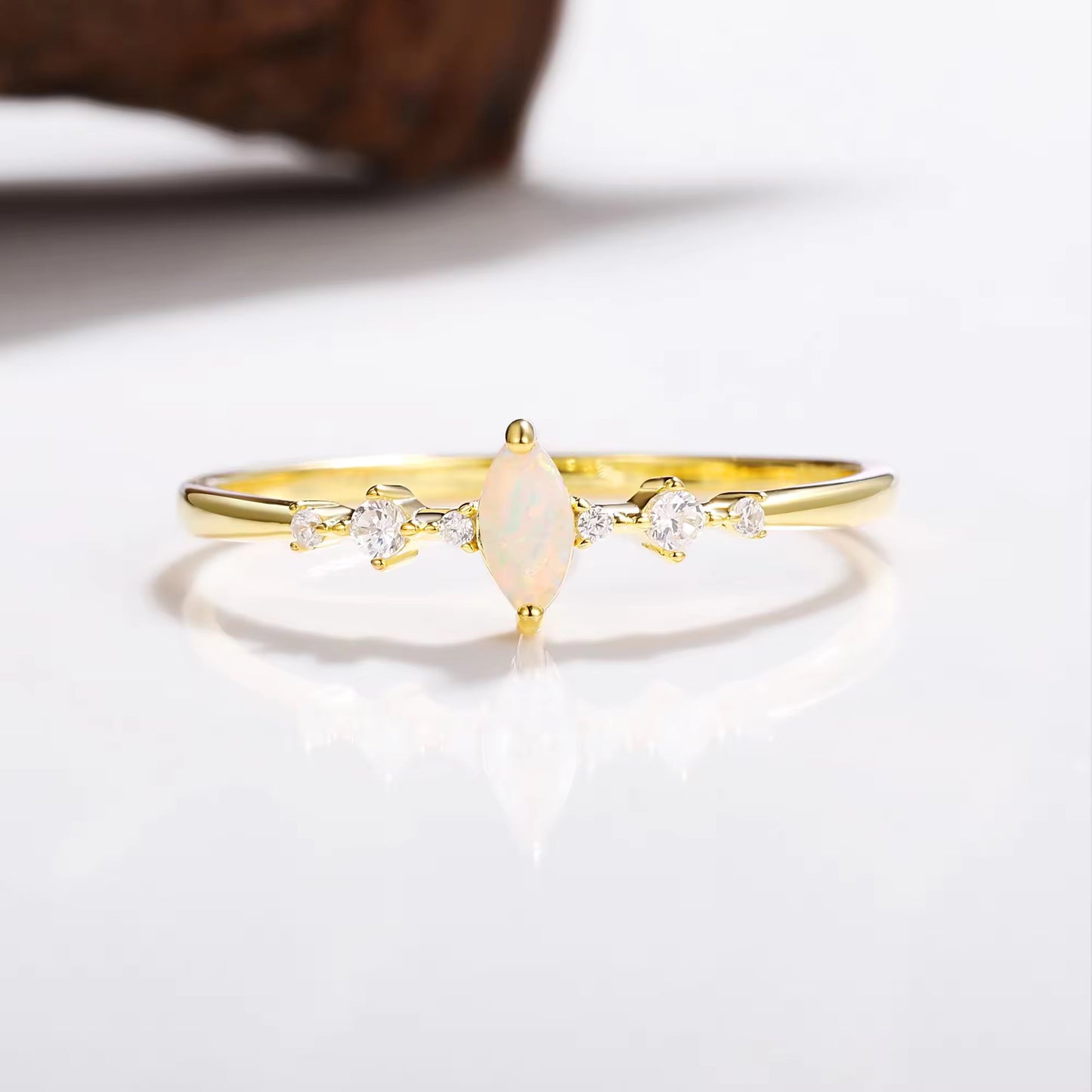 Ava Opal Ring Gold