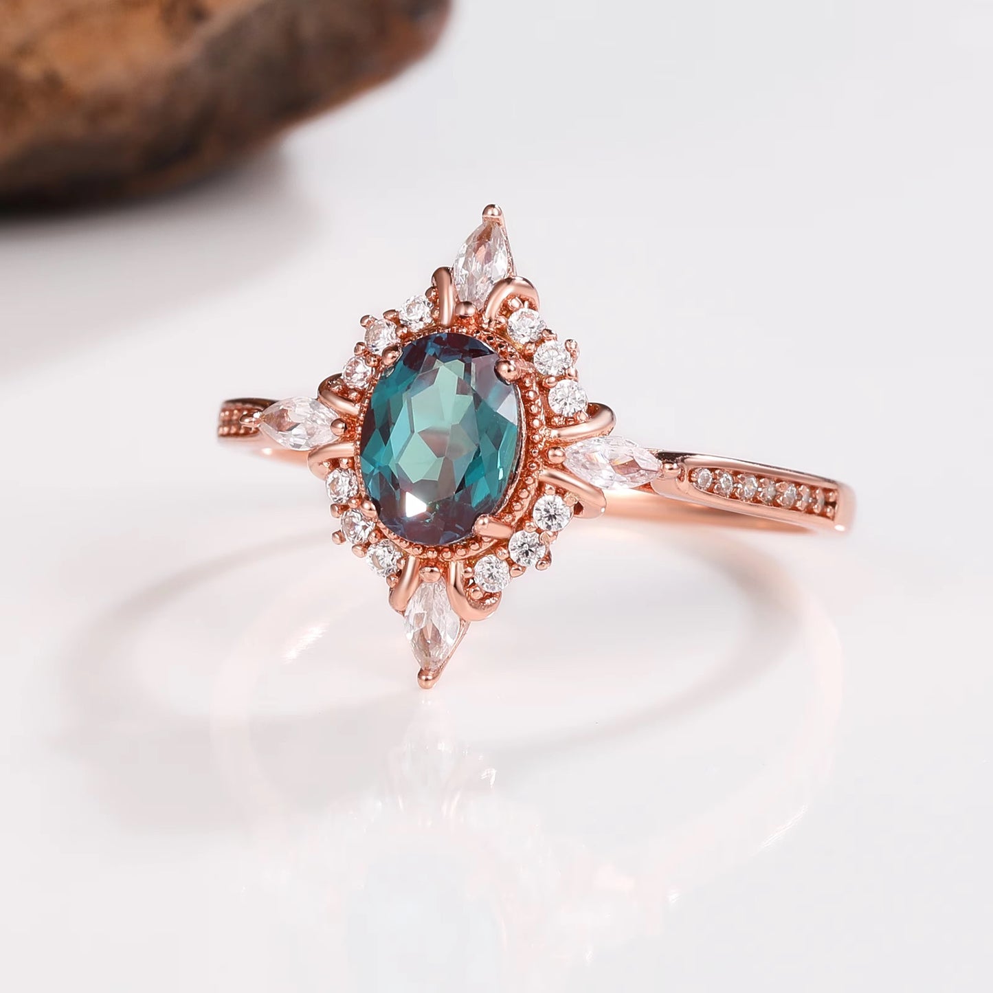 Mia Alexandrite Ring Rose Gold
