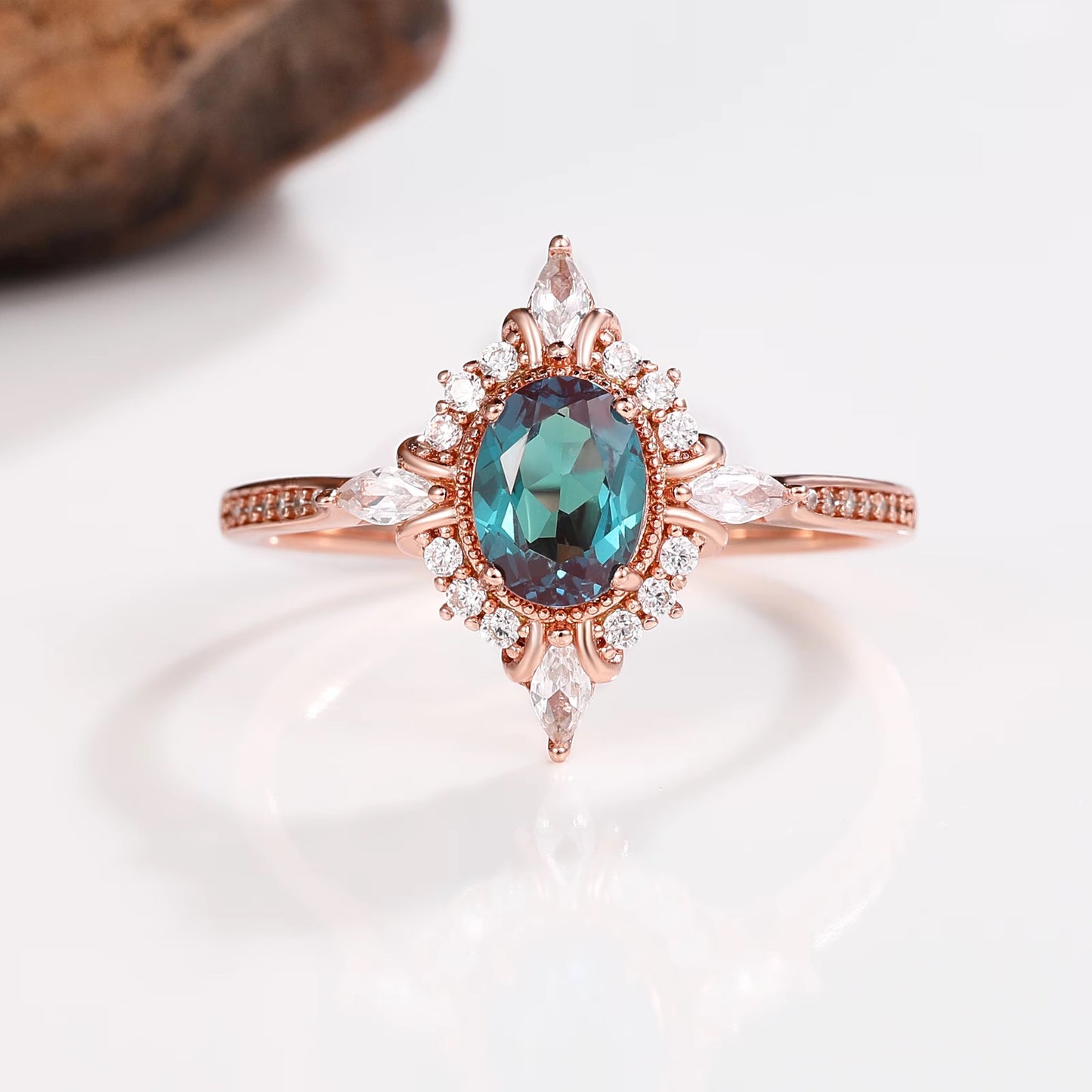 Mia Alexandrite Ring Rose Gold