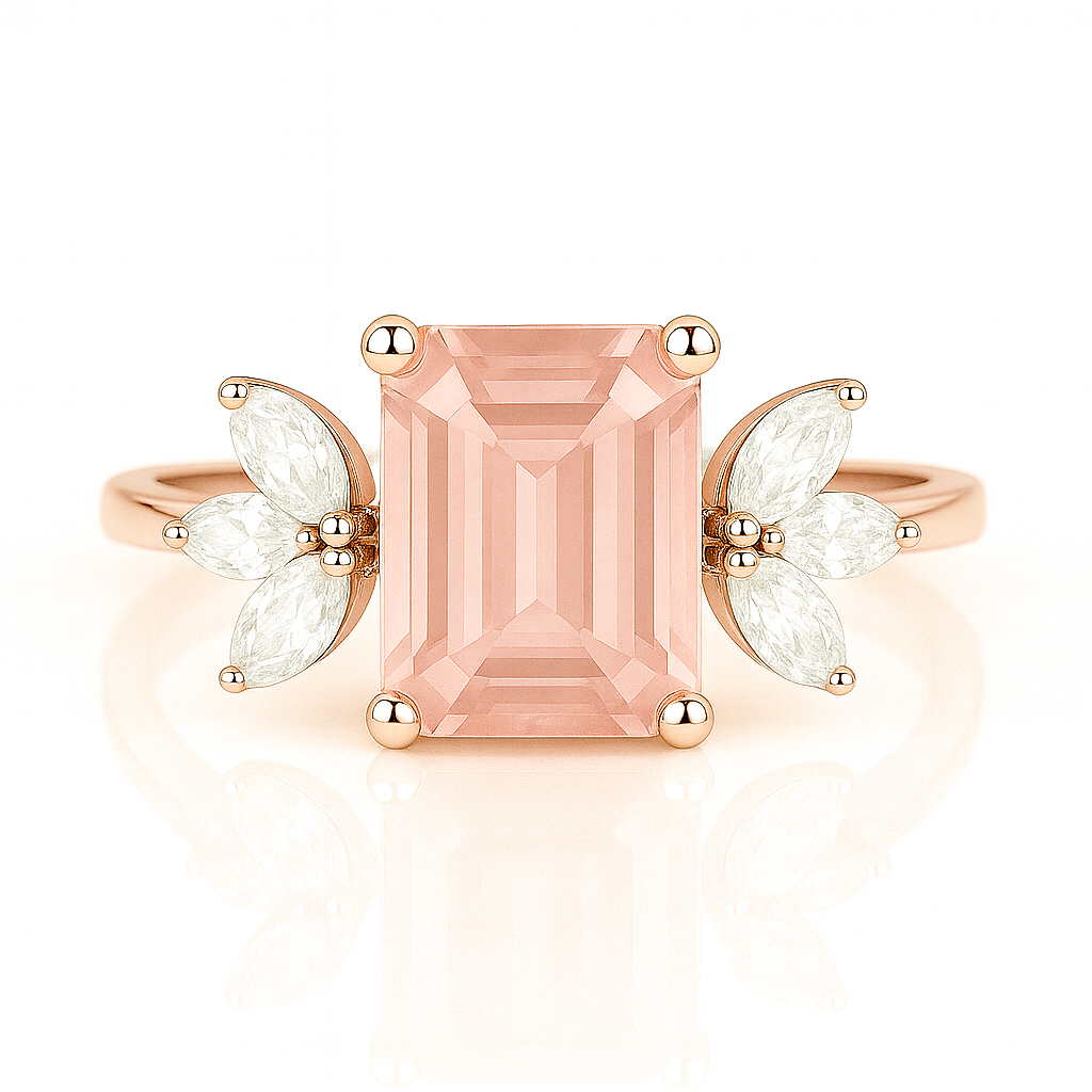 Ivy Morganite Ring Rose Gold