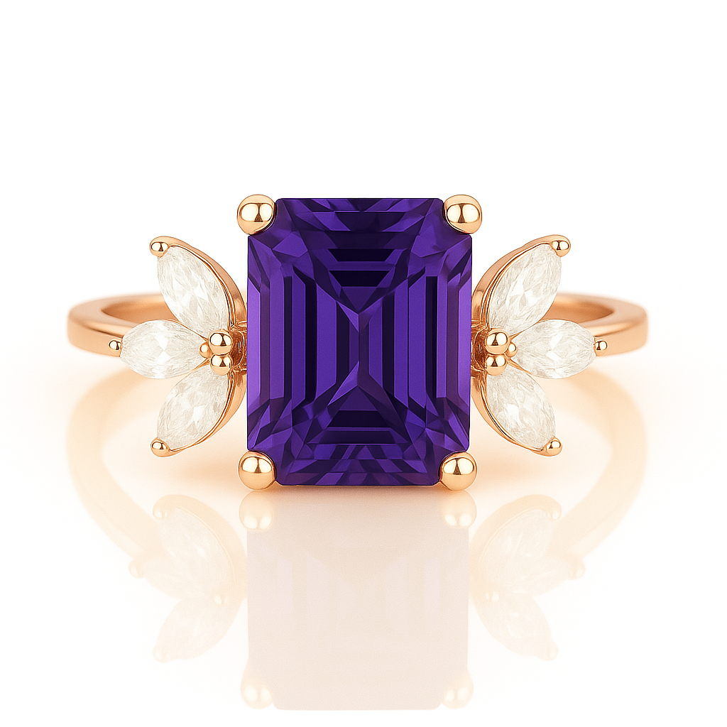 Ivy Morganite Ring Rose Gold