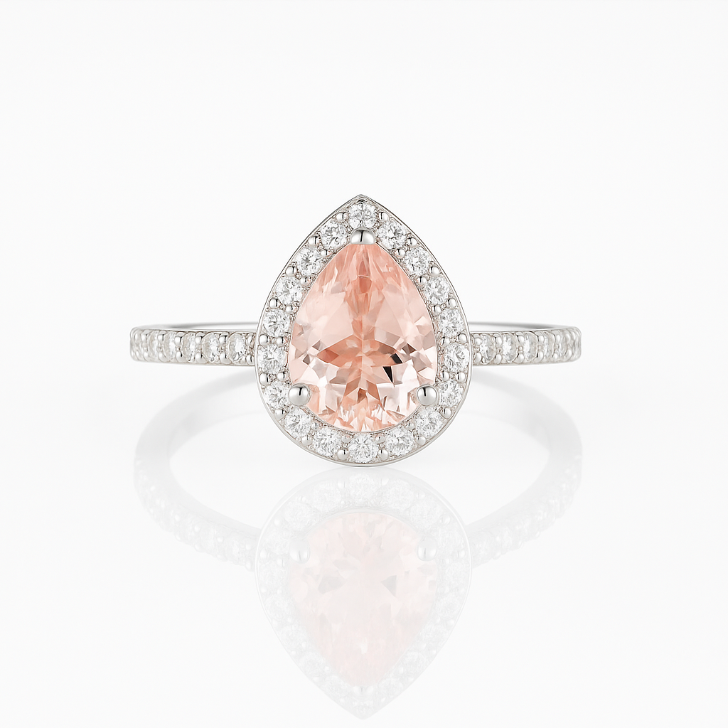 Nia Morganite Ring Sterling Silver