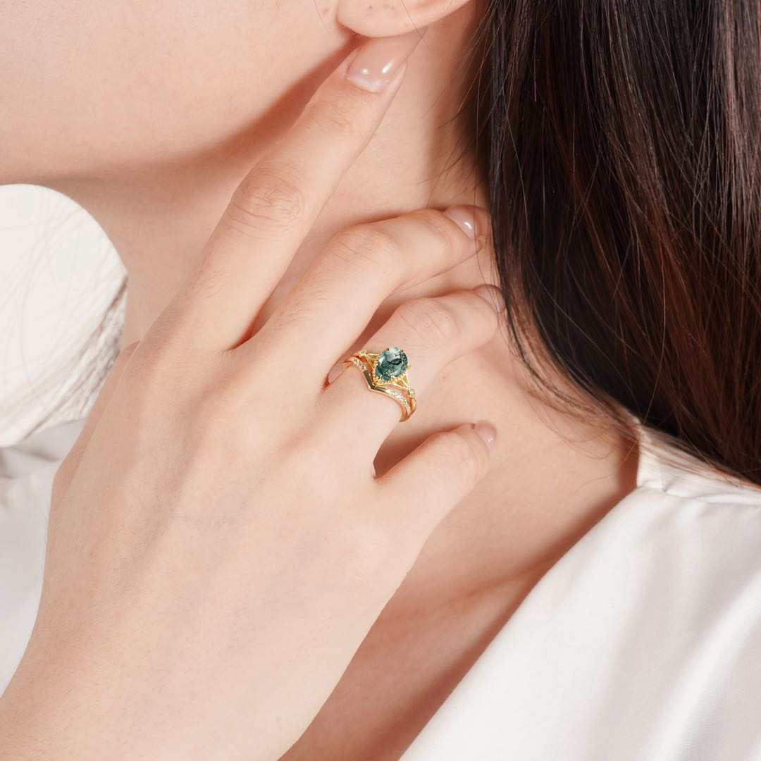 Emily Moss Agate Quartz Ring Set
