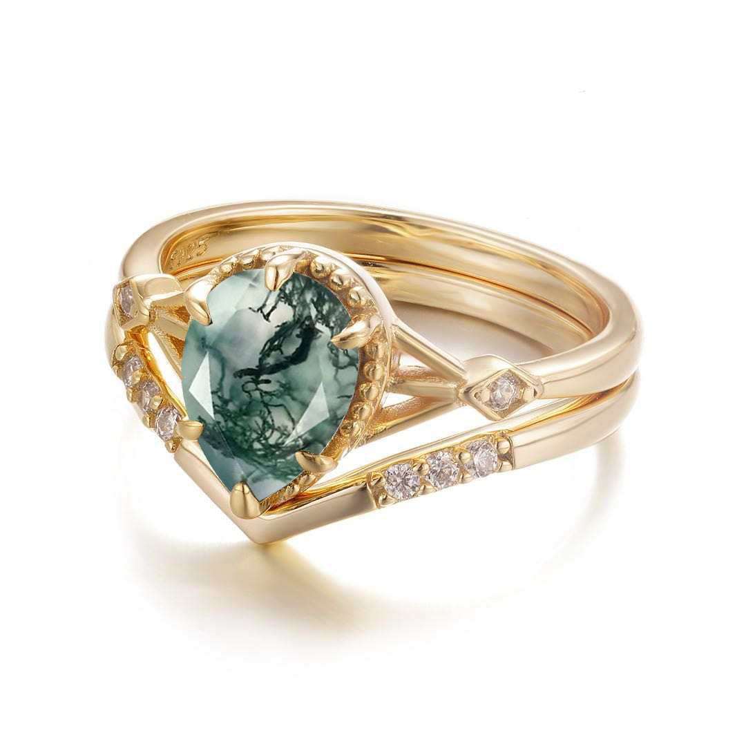 Emily Moss Agate Quartz Ring Set