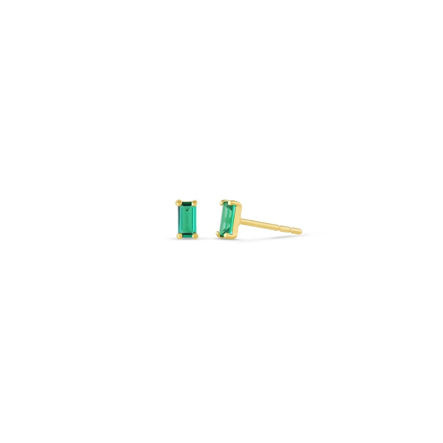 Pia 14k Solid Rose Gold Emerald Earrings