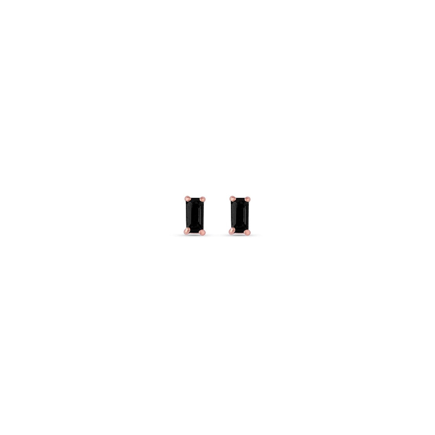 Pia 14k Solid Rose Gold Black Onyx Earrings