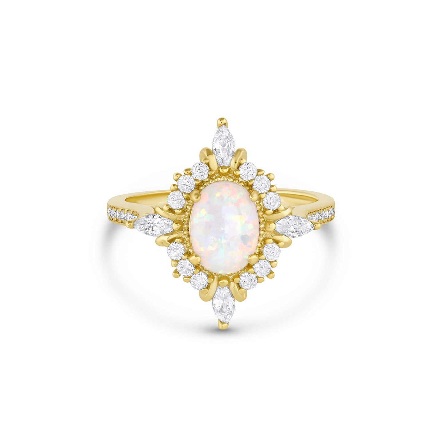 Mia Opal Ring Gold