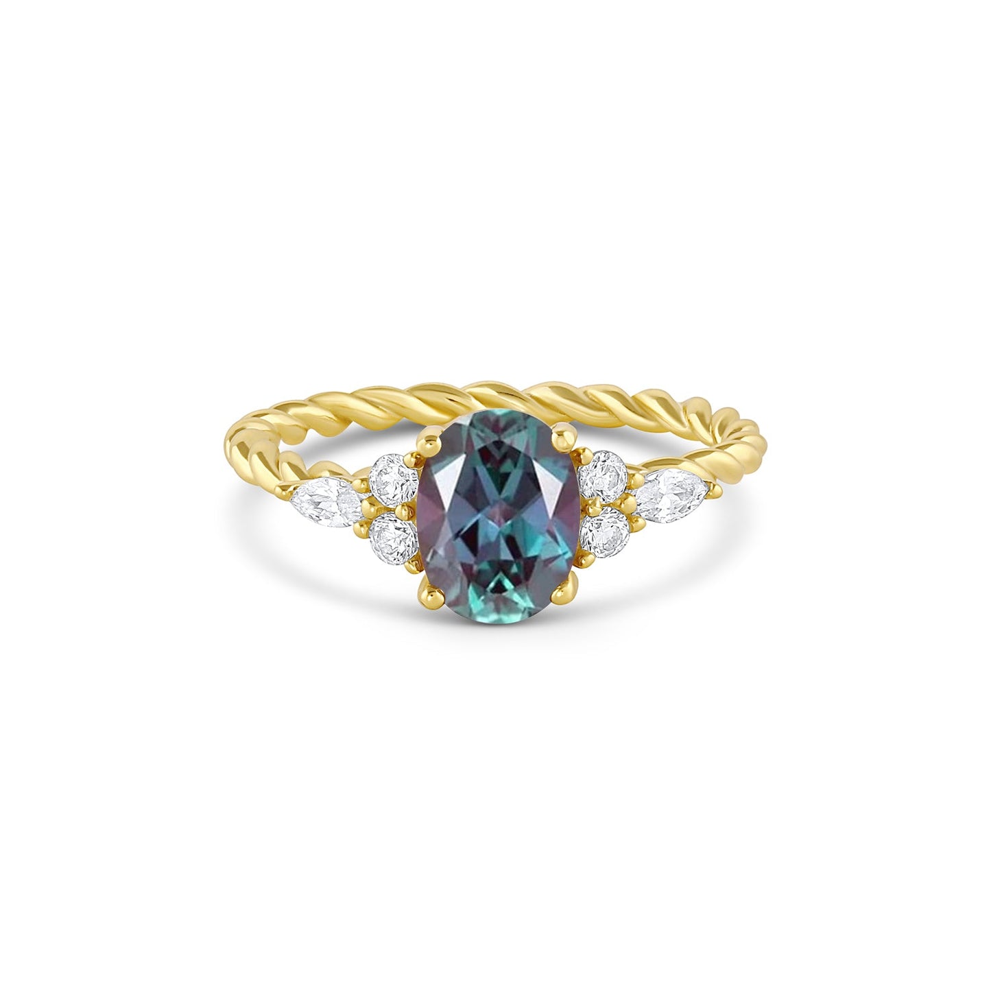 Fig Alexandrite Ring Rose Gold
