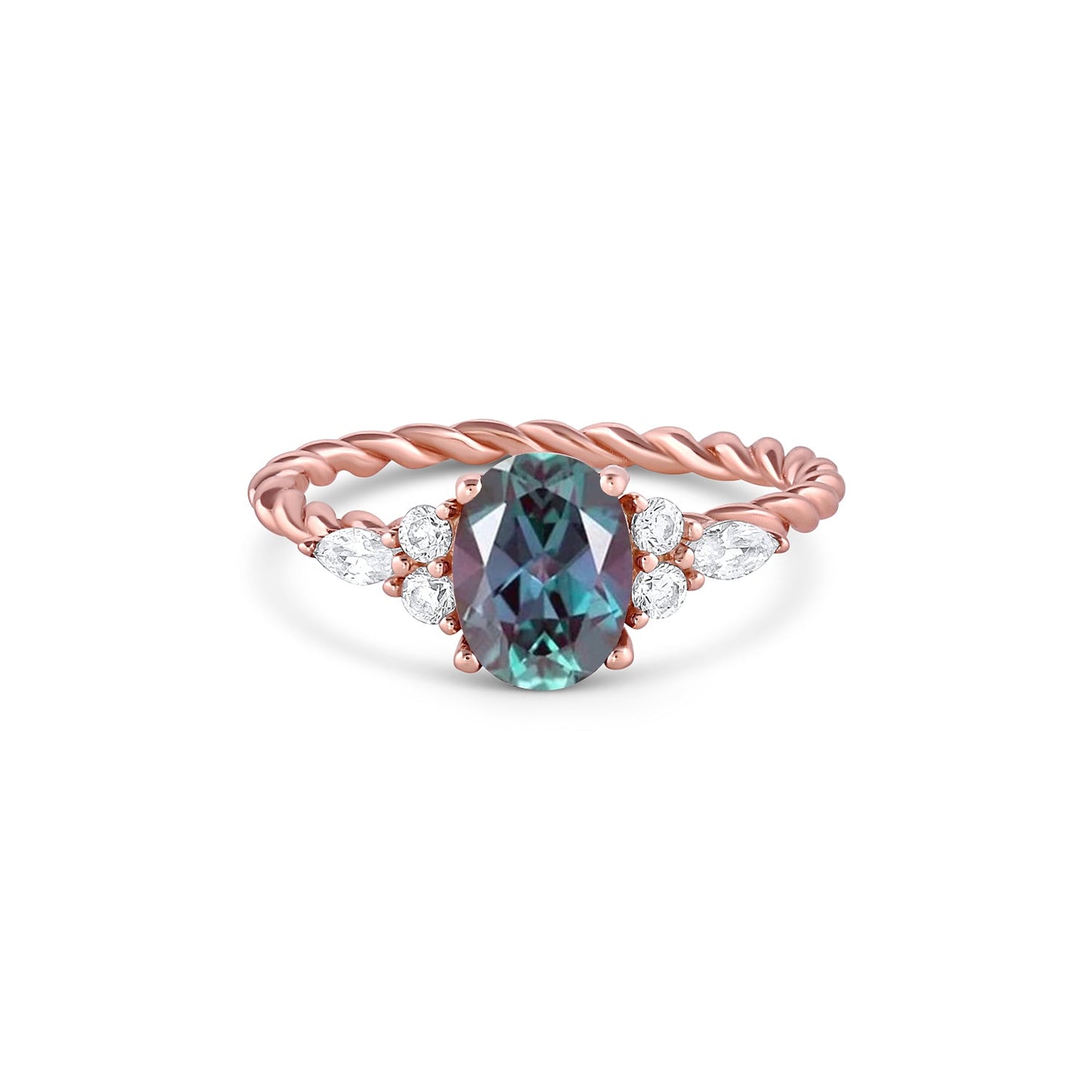 Fig Alexandrite Ring Rose Gold