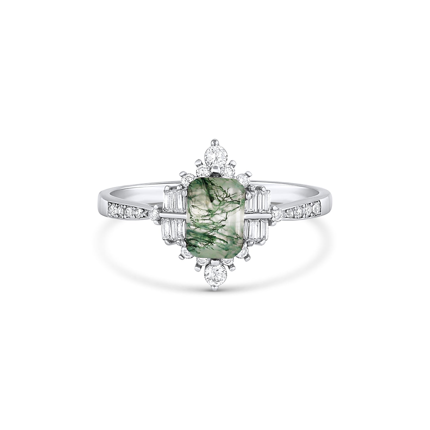 Sea Green Moss Agate Ring