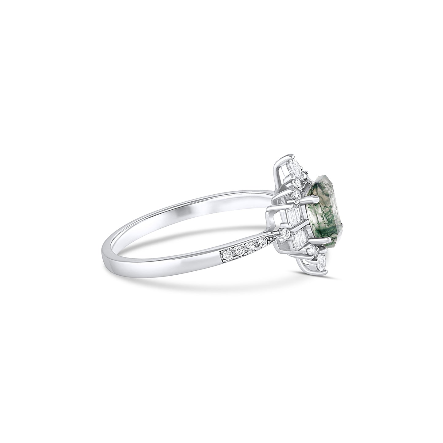 Sea Green Moss Agate Ring