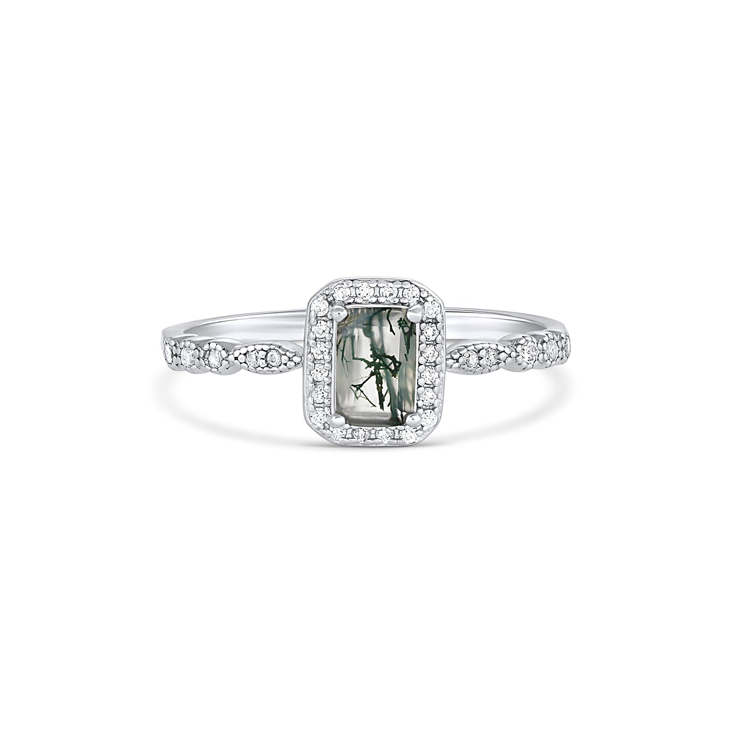 Eao Green Moss Agate Ring