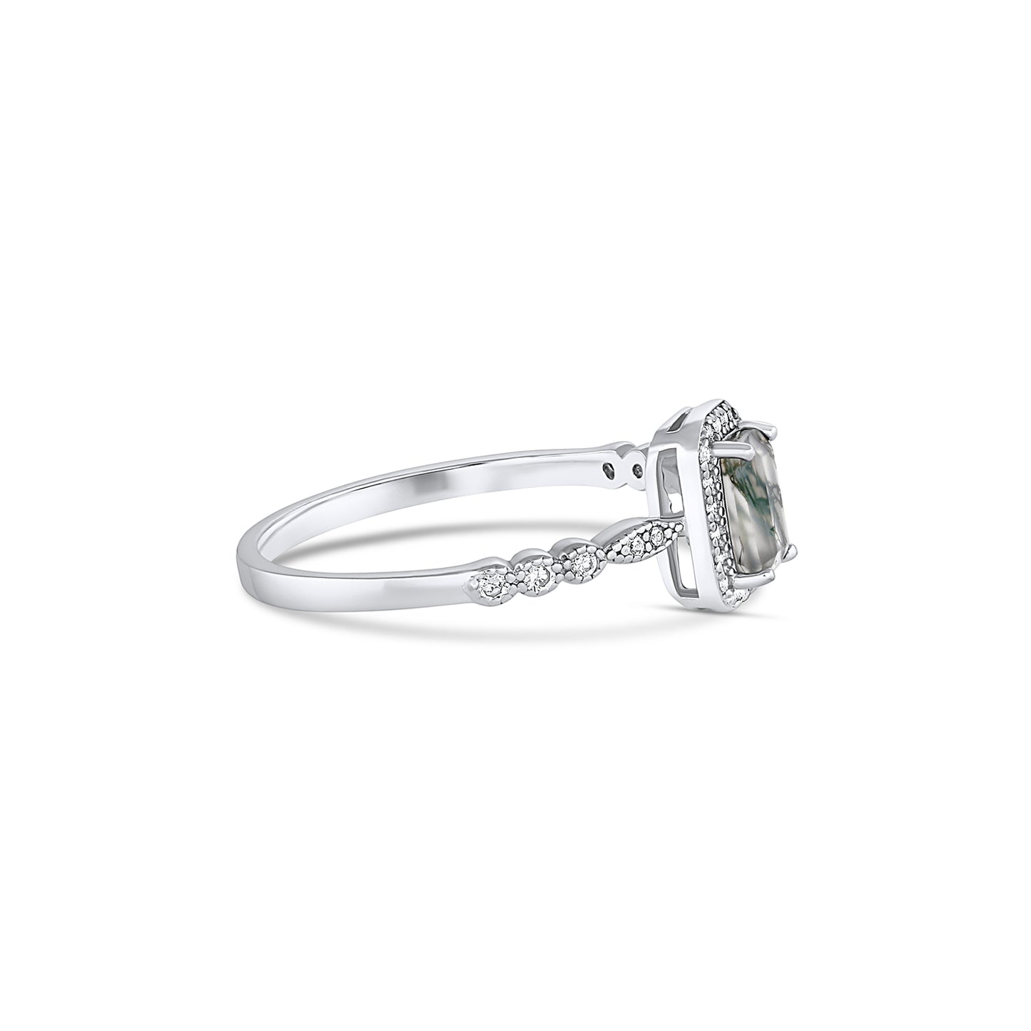 Eao Green Moss Agate Ring