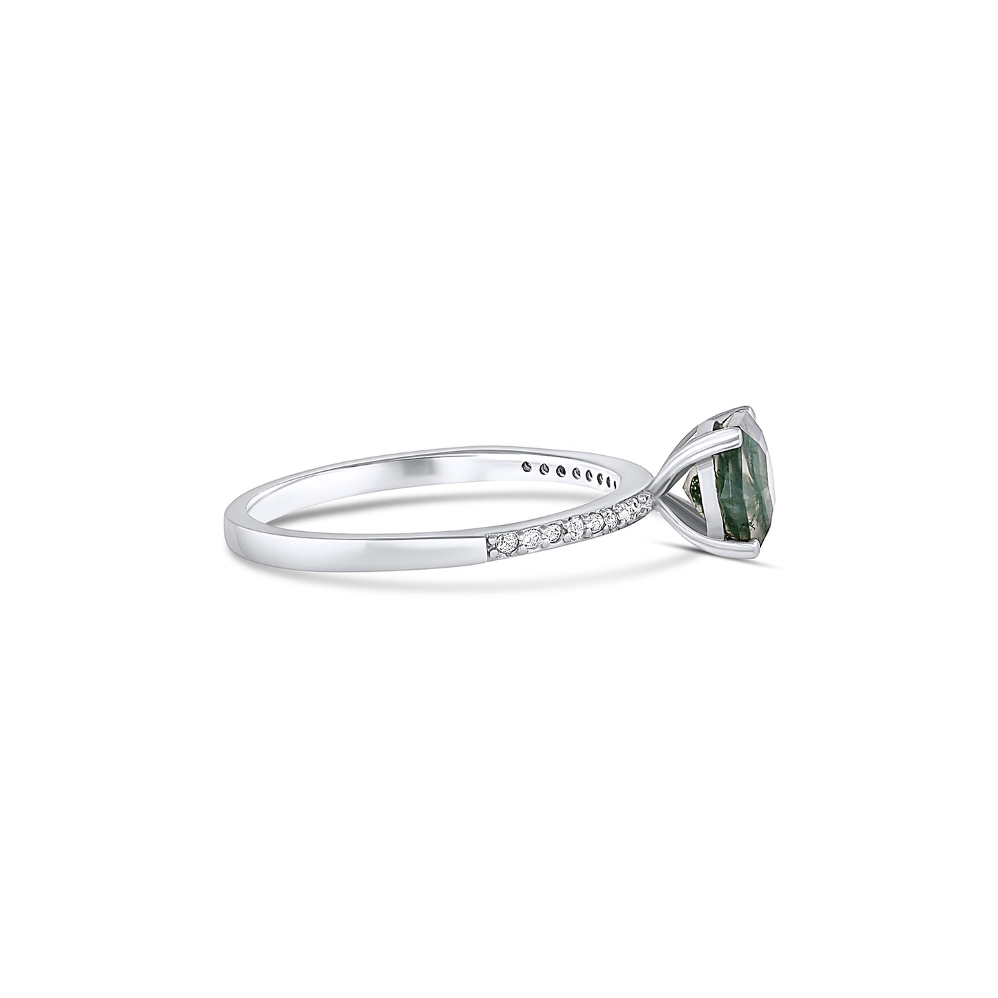 Ura Green Moss Agate Ring