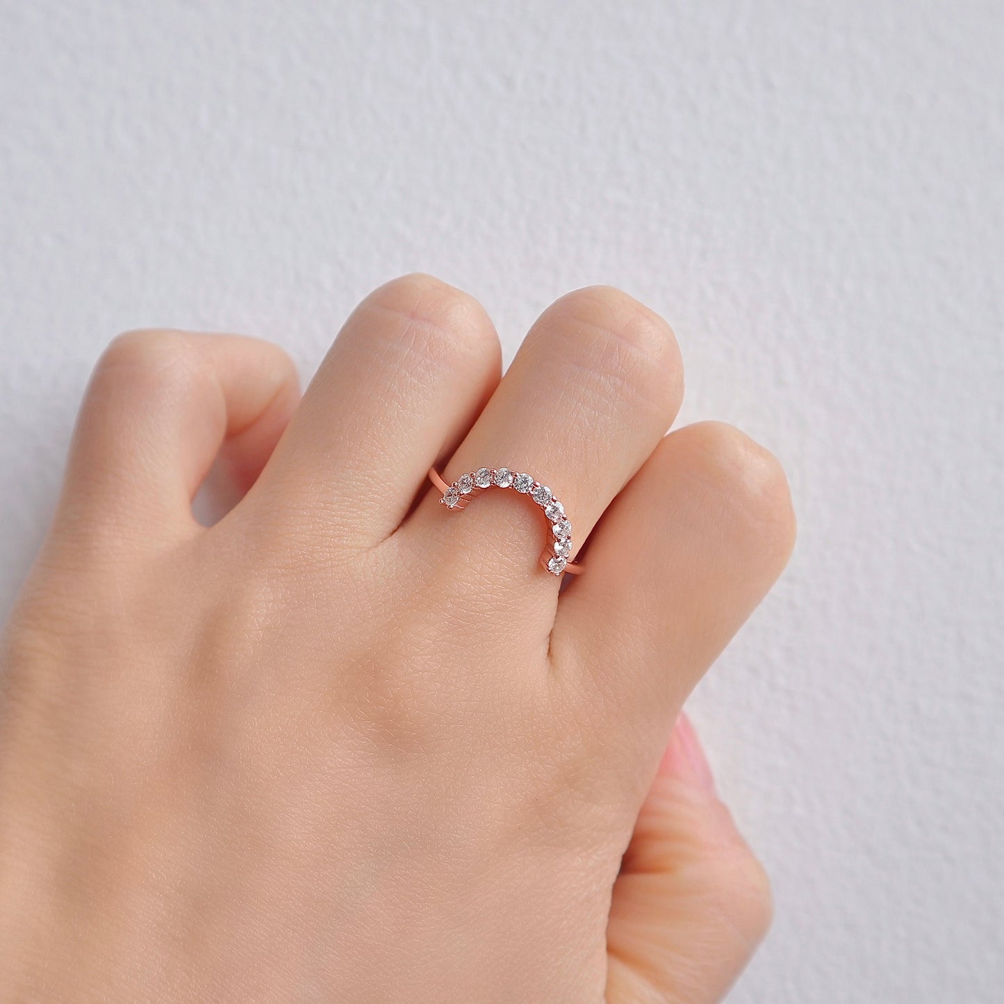 Doe Curved Gemstone Stacking Band Sterling Silver