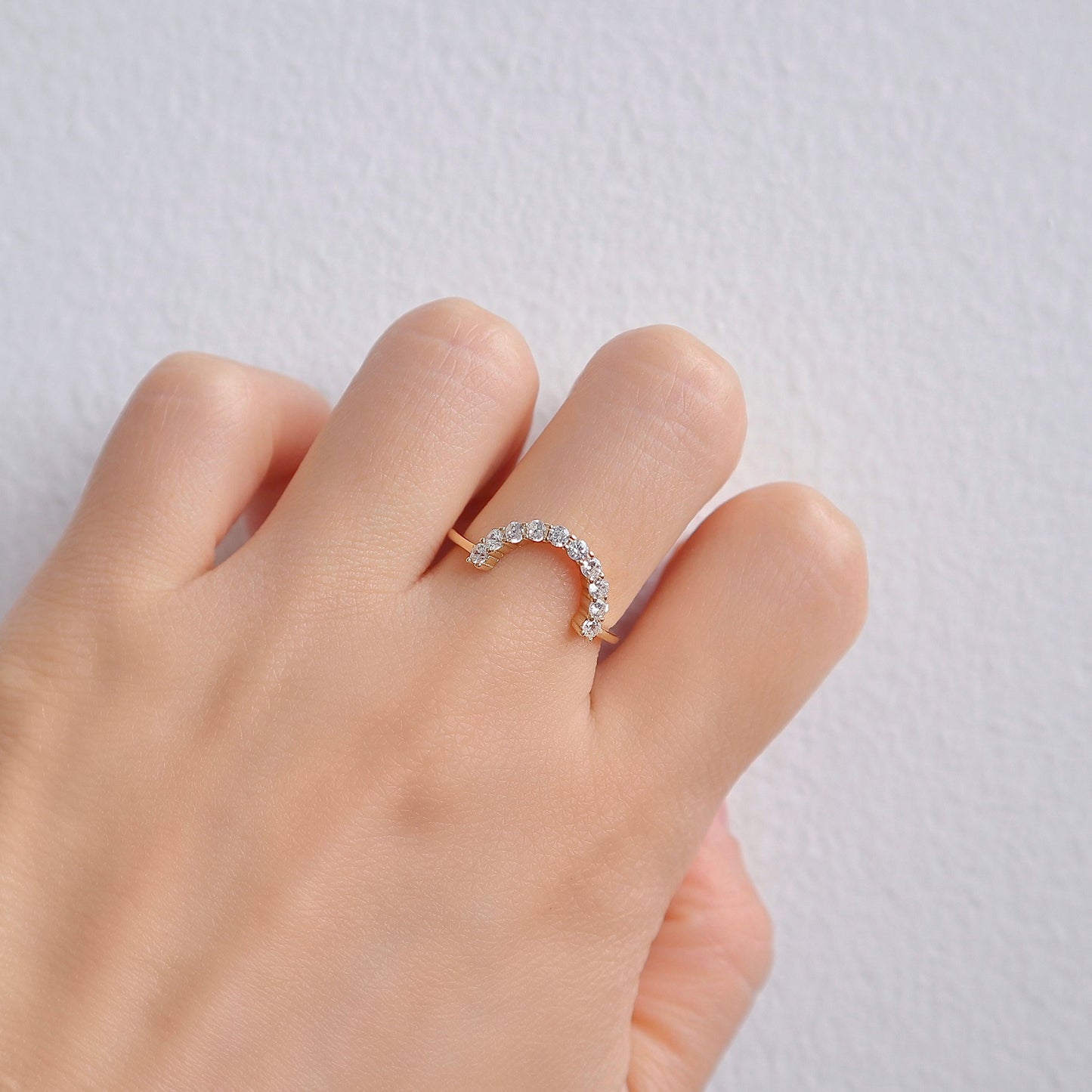 Doe Curved Gemstone Stacking Band Sterling Silver