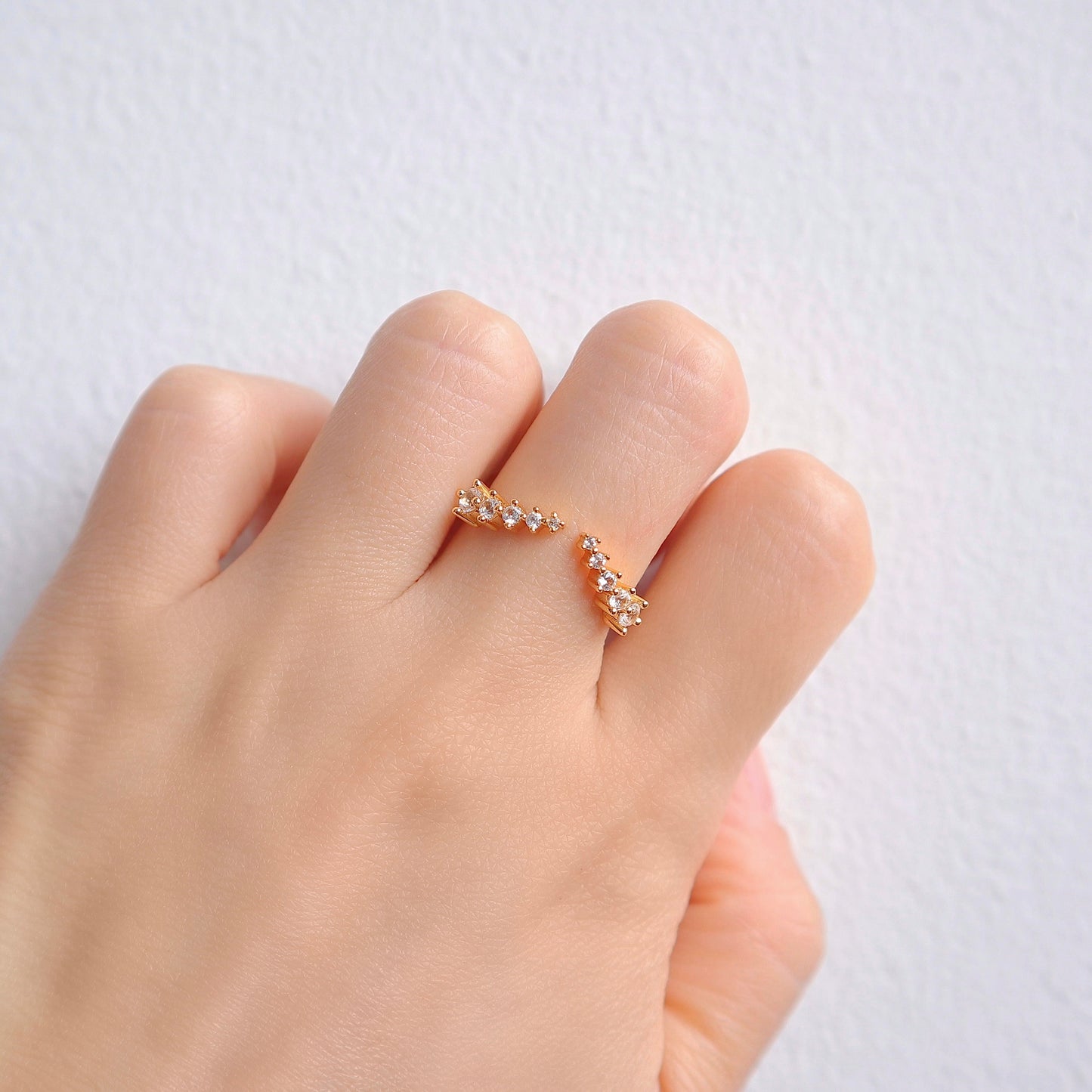 Fie Open Gemstone Stacking Band Gold