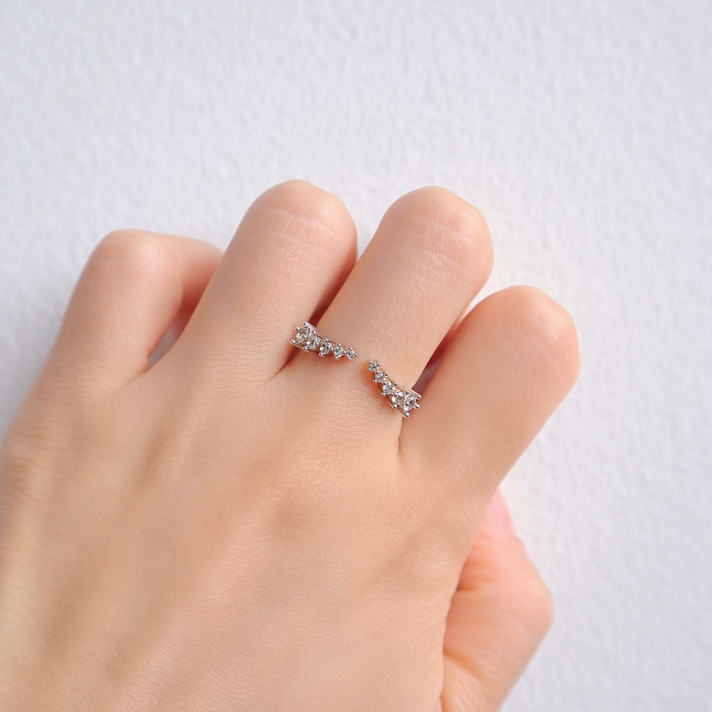 Fie Open Gemstone Stacking Band Sterling Silver