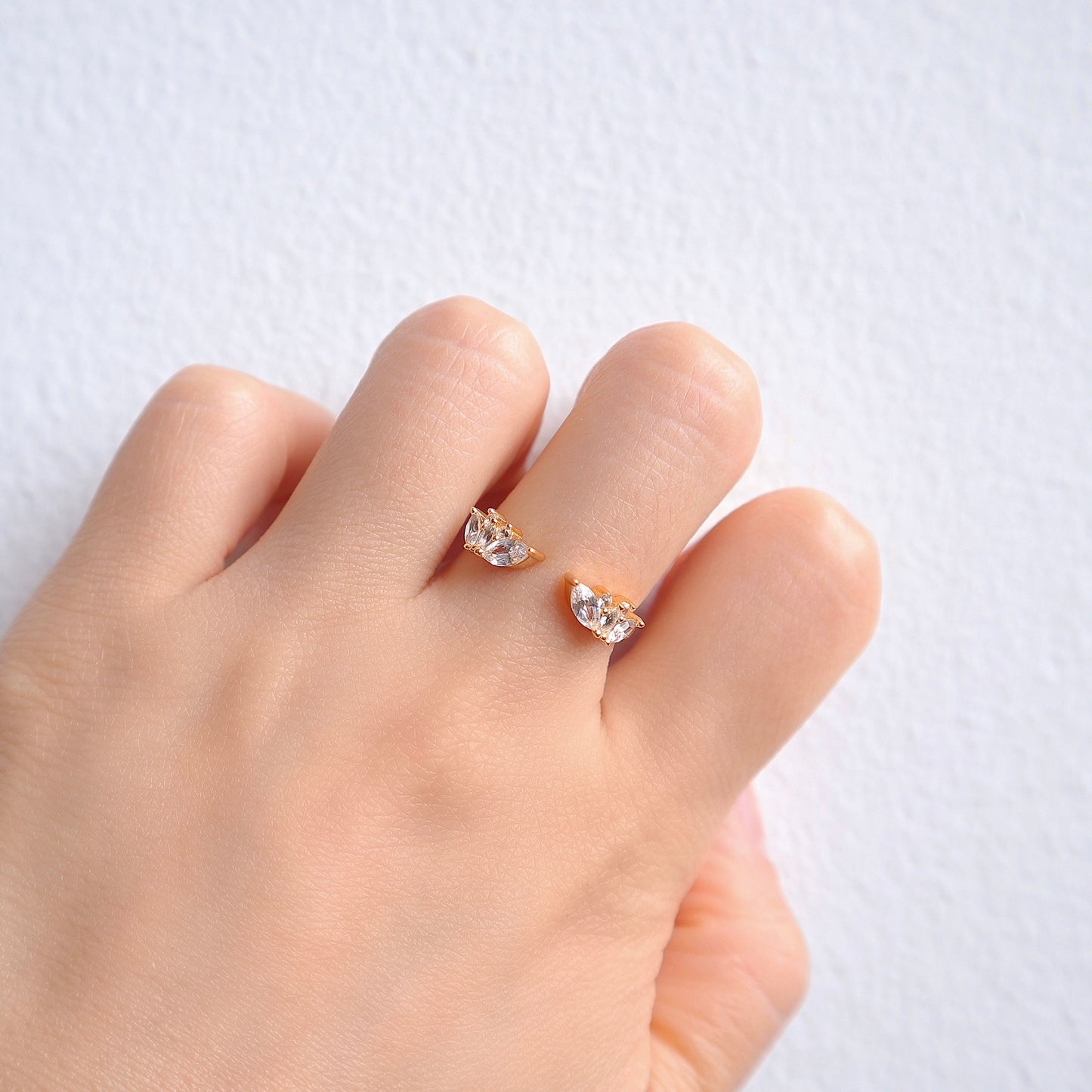 Hye Open Gemstone Stacking Band Rose Gold