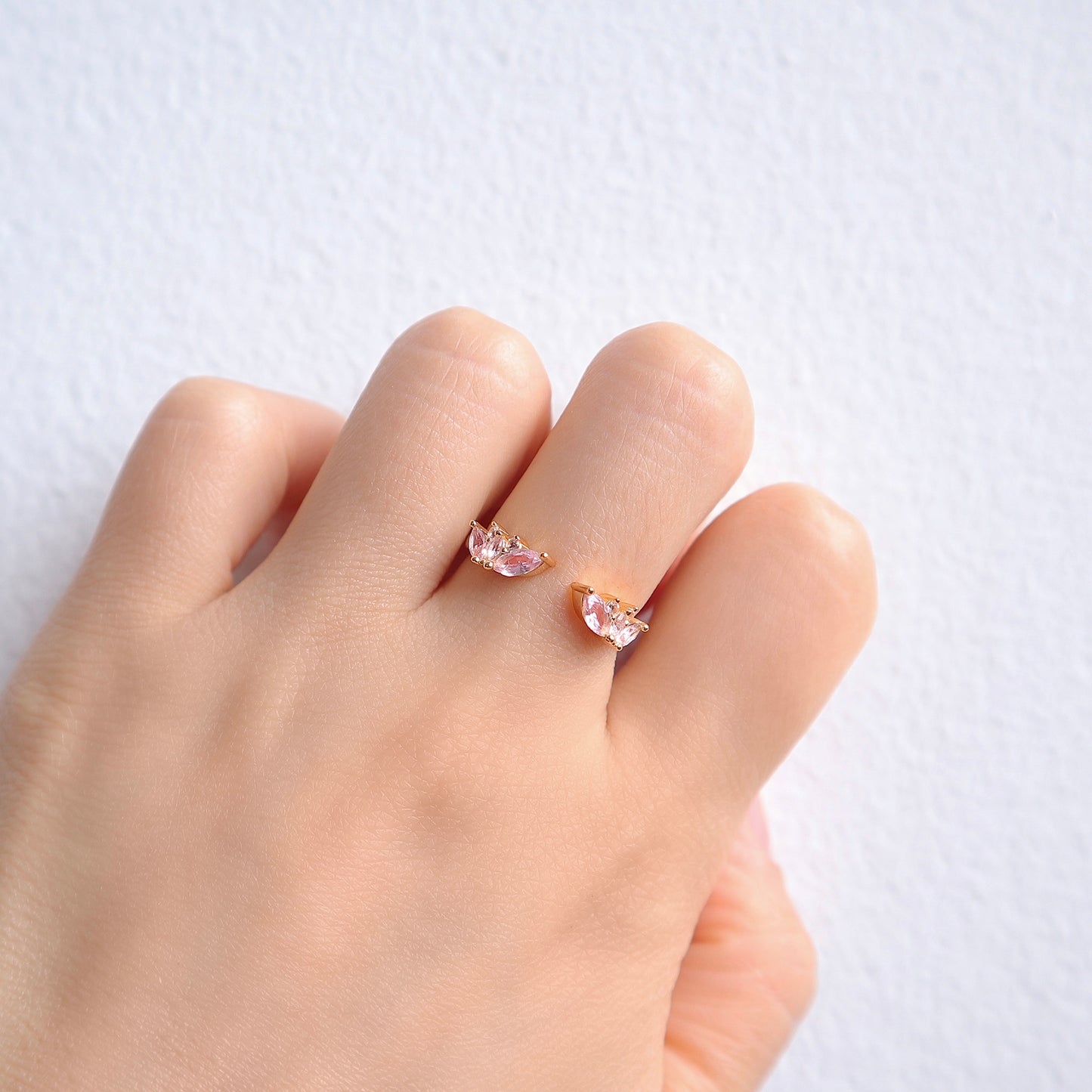 Hye Open Morganite Stacking Band Sterling Silver