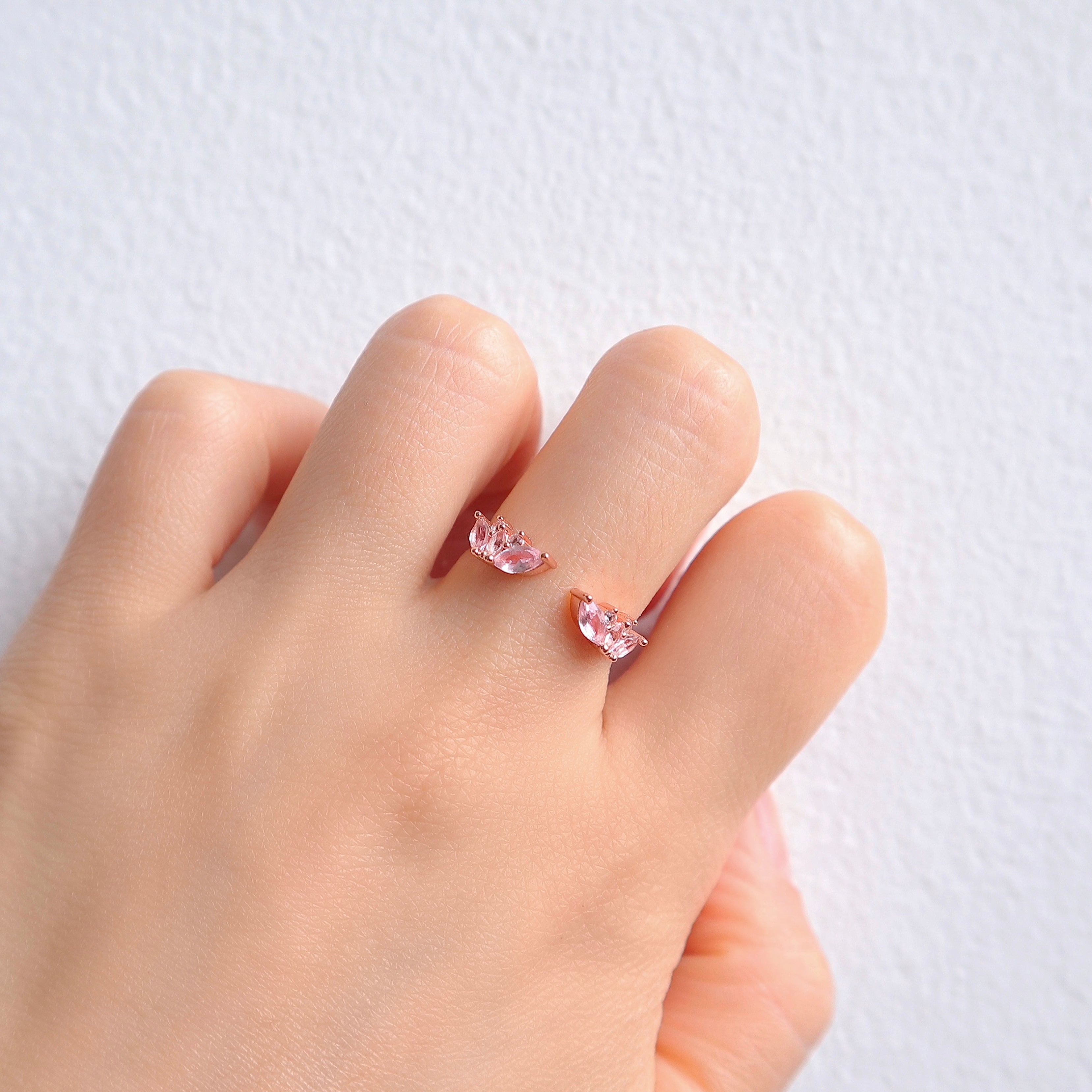 Hye Open Morganite Stacking Band Gold