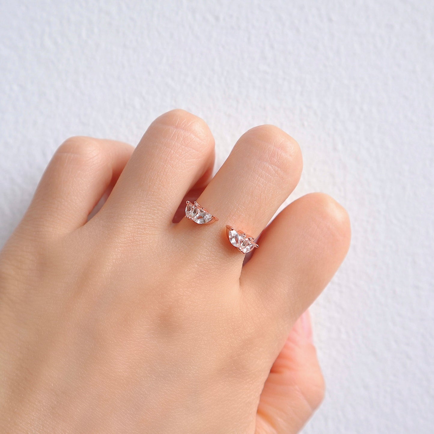 Hye Open Gemstone Stacking Band Rose Gold