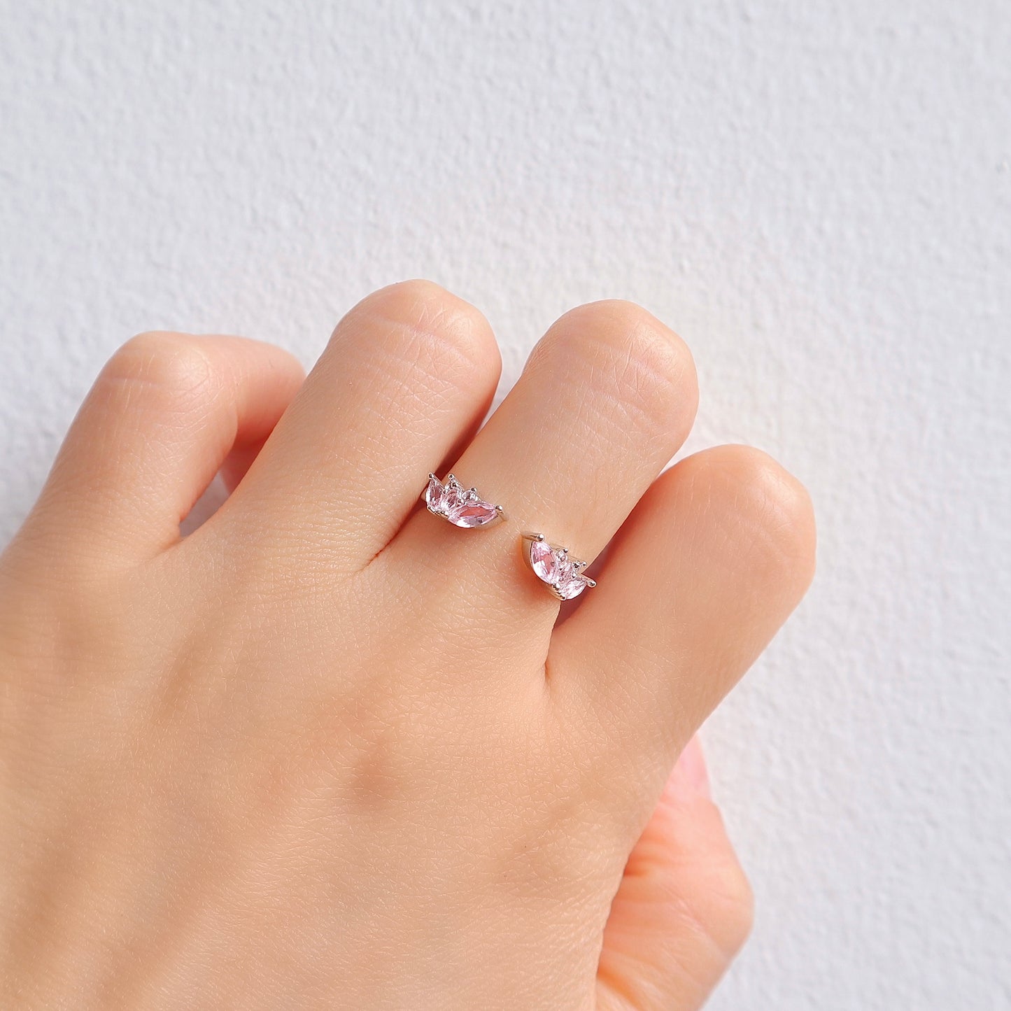 Hye Open Morganite Stacking Band Sterling Silver