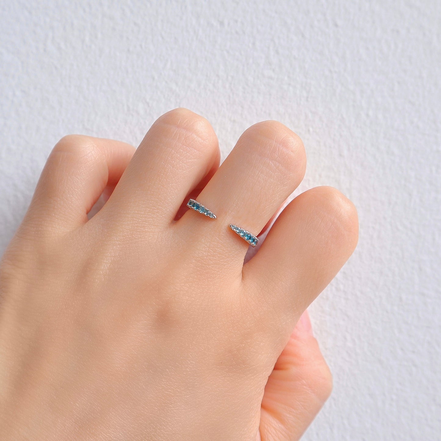 Esi Open London Blue Topaz Stacking Band Rose Gold