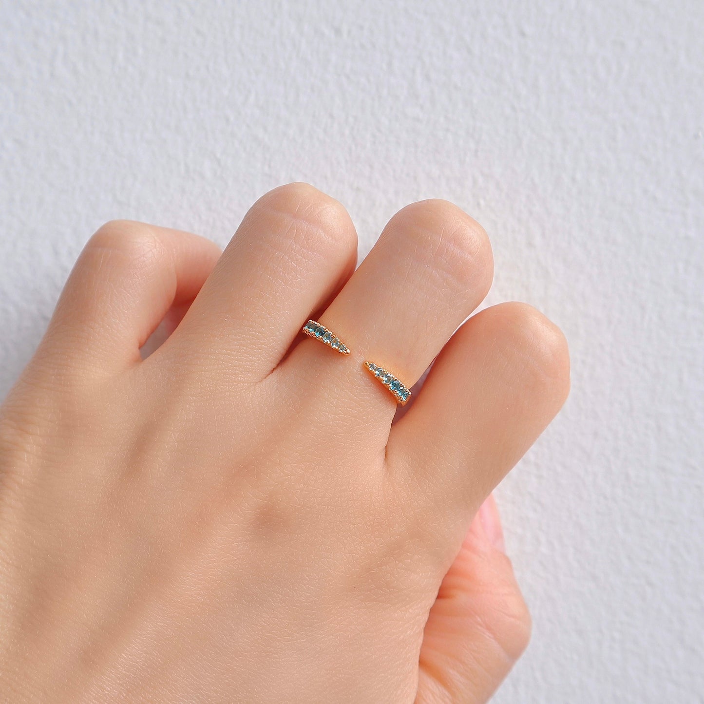 Esi Open London Blue Topaz Stacking Band Rose Gold