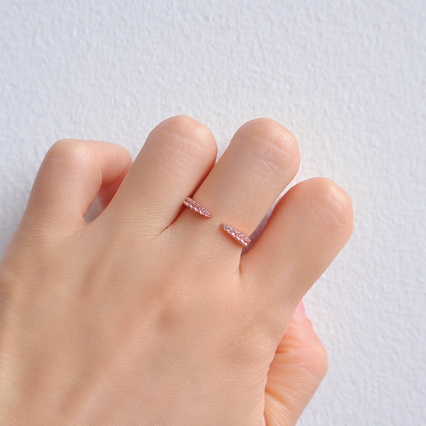 Esi Open Morganite Stacking Band Rose Gold