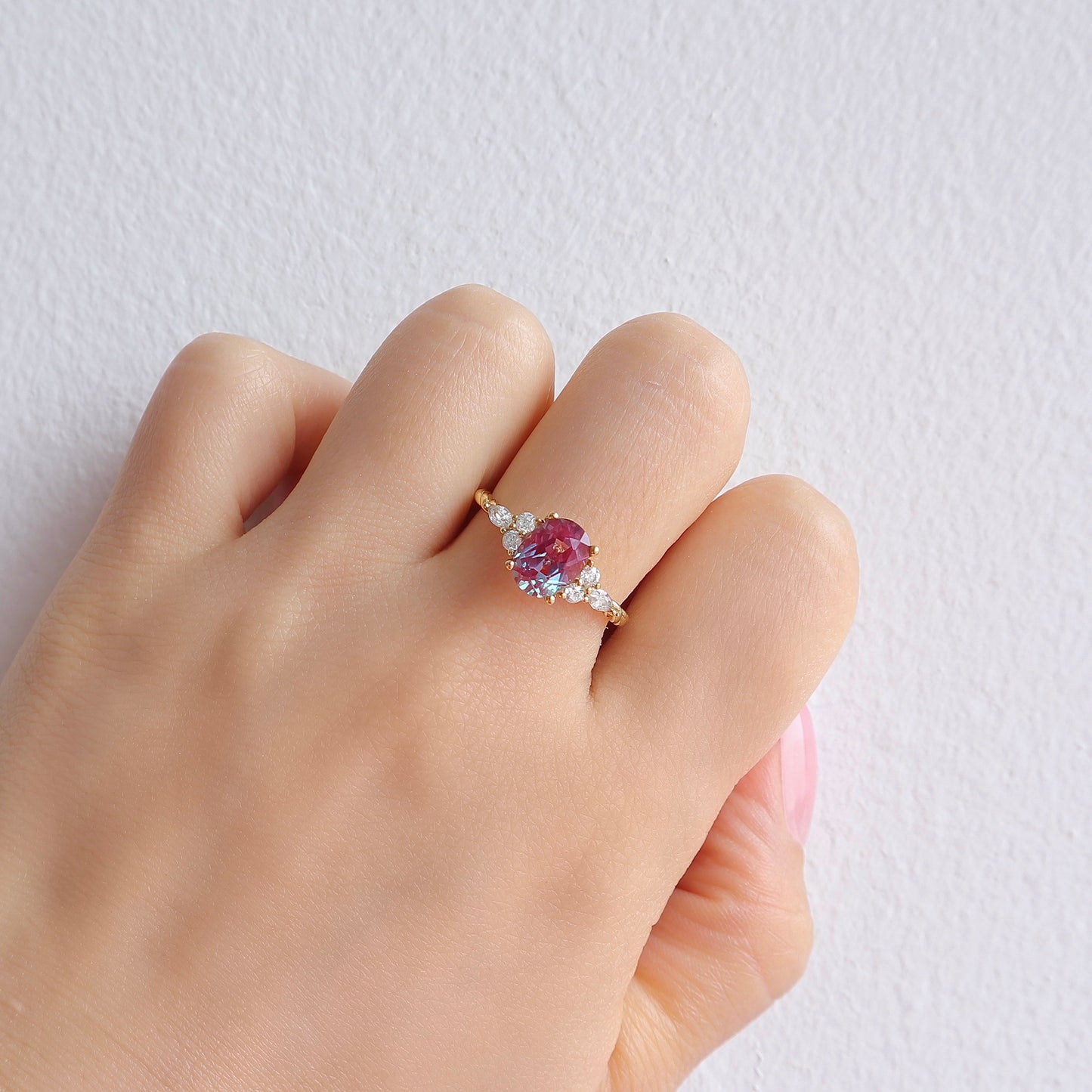 Fig Alexandrite Ring Rose Gold