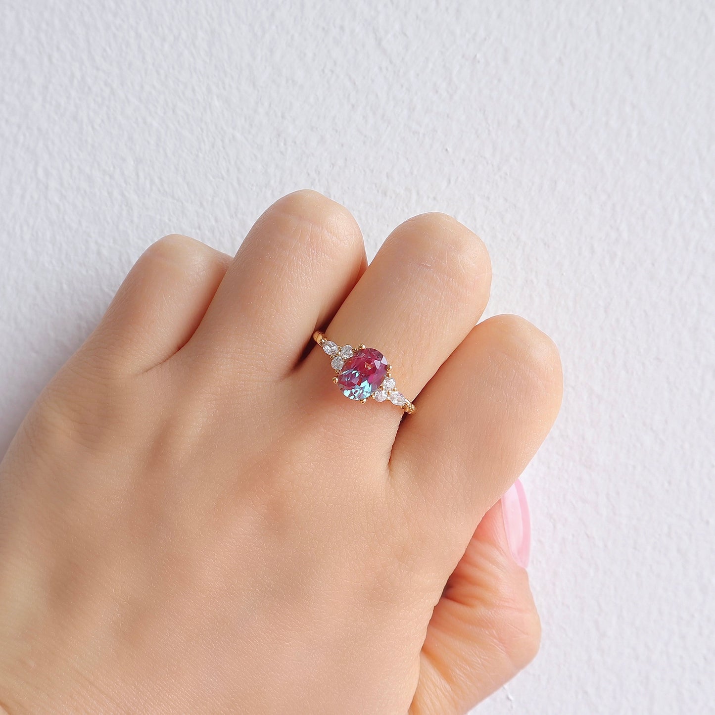 Fig Alexandrite Ring Rose Gold