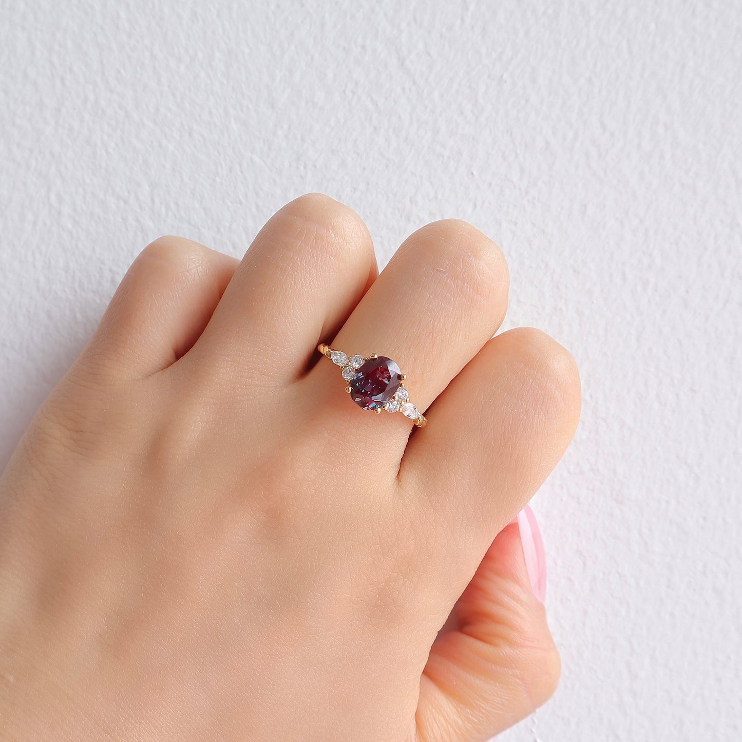 Fig Alexandrite Ring Rose Gold