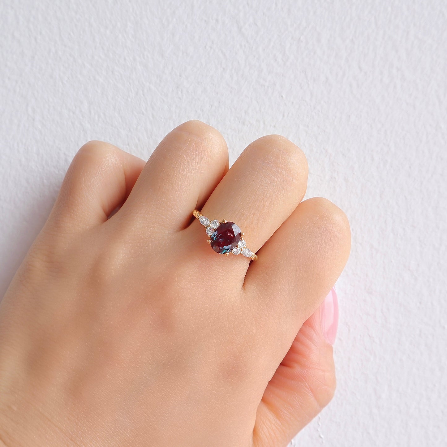 Fig Alexandrite Ring Rose Gold