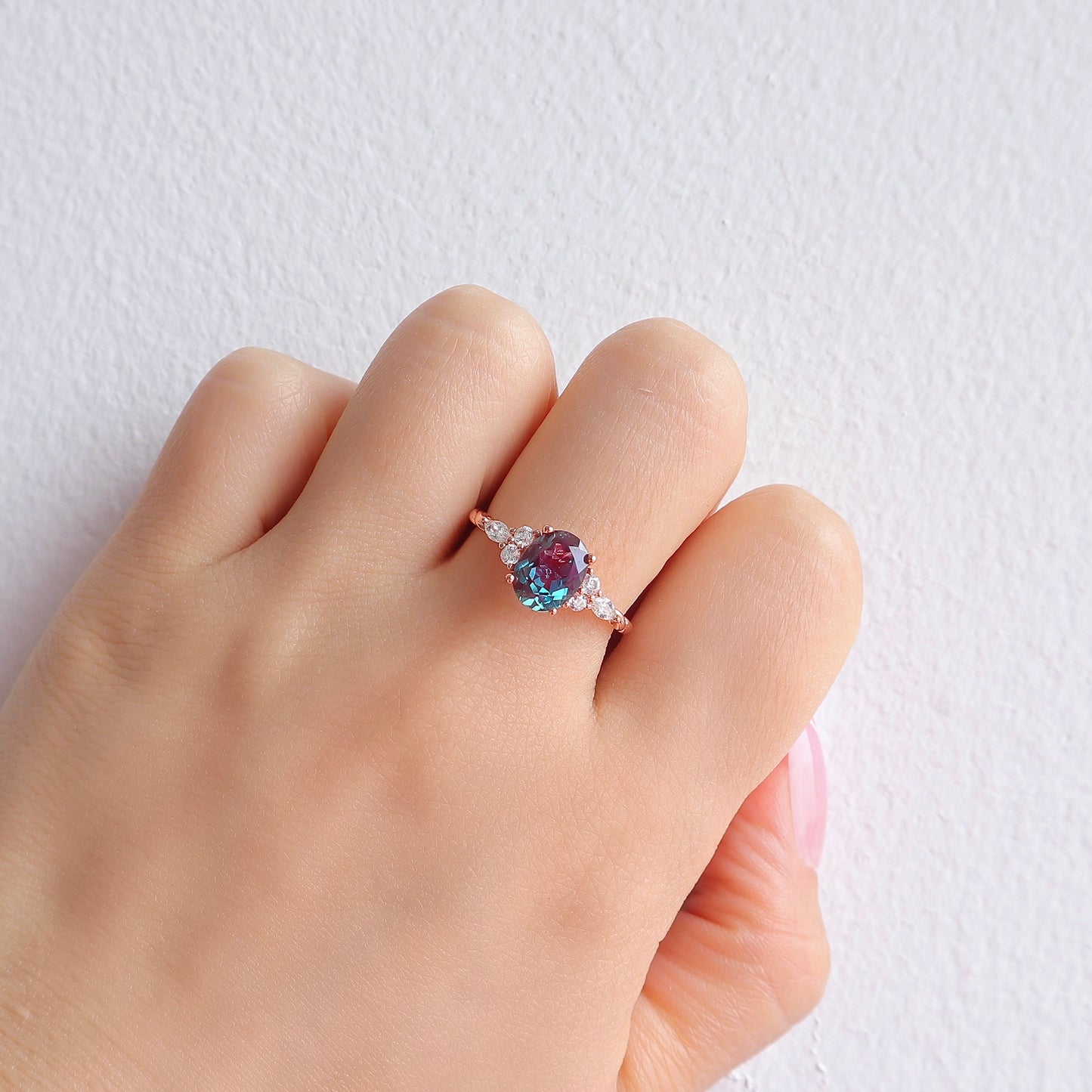 Fig Alexandrite Ring Rose Gold