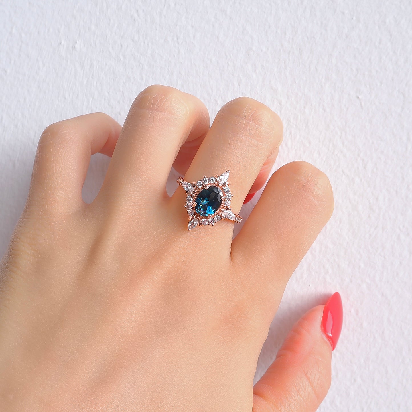 Mia London Blue Topaz Ring Sterling Silver