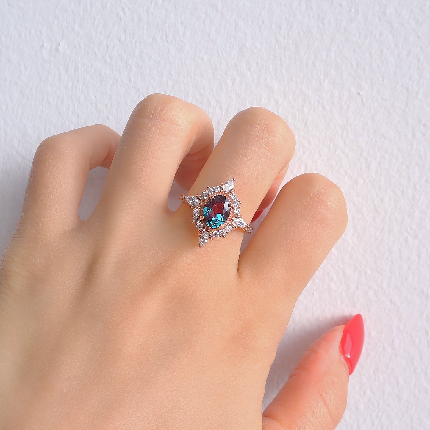 Mia Alexandrite Ring Rose Gold