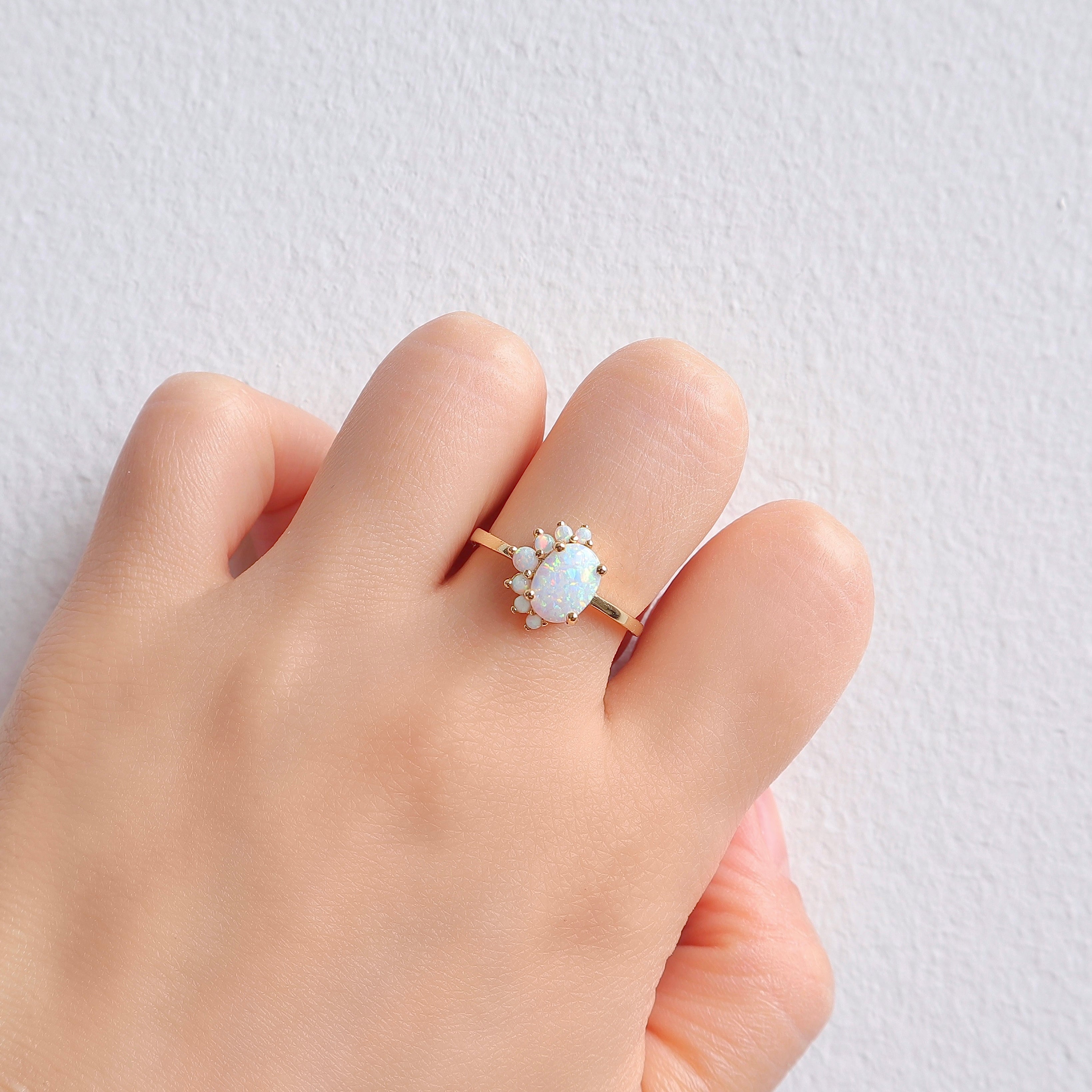 Ari Opal Ring | Handcrafted Gemstone Ring with 2.0-Carat Opal