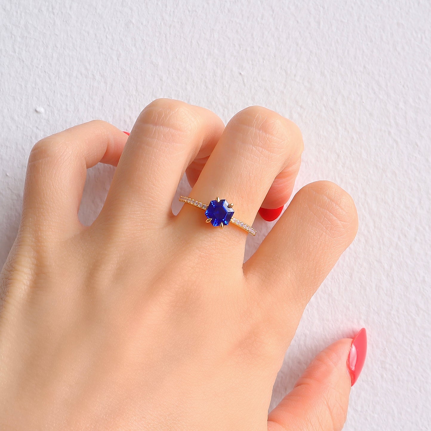 Emma Sapphire & Opal Ring with natural sapphire and opals
