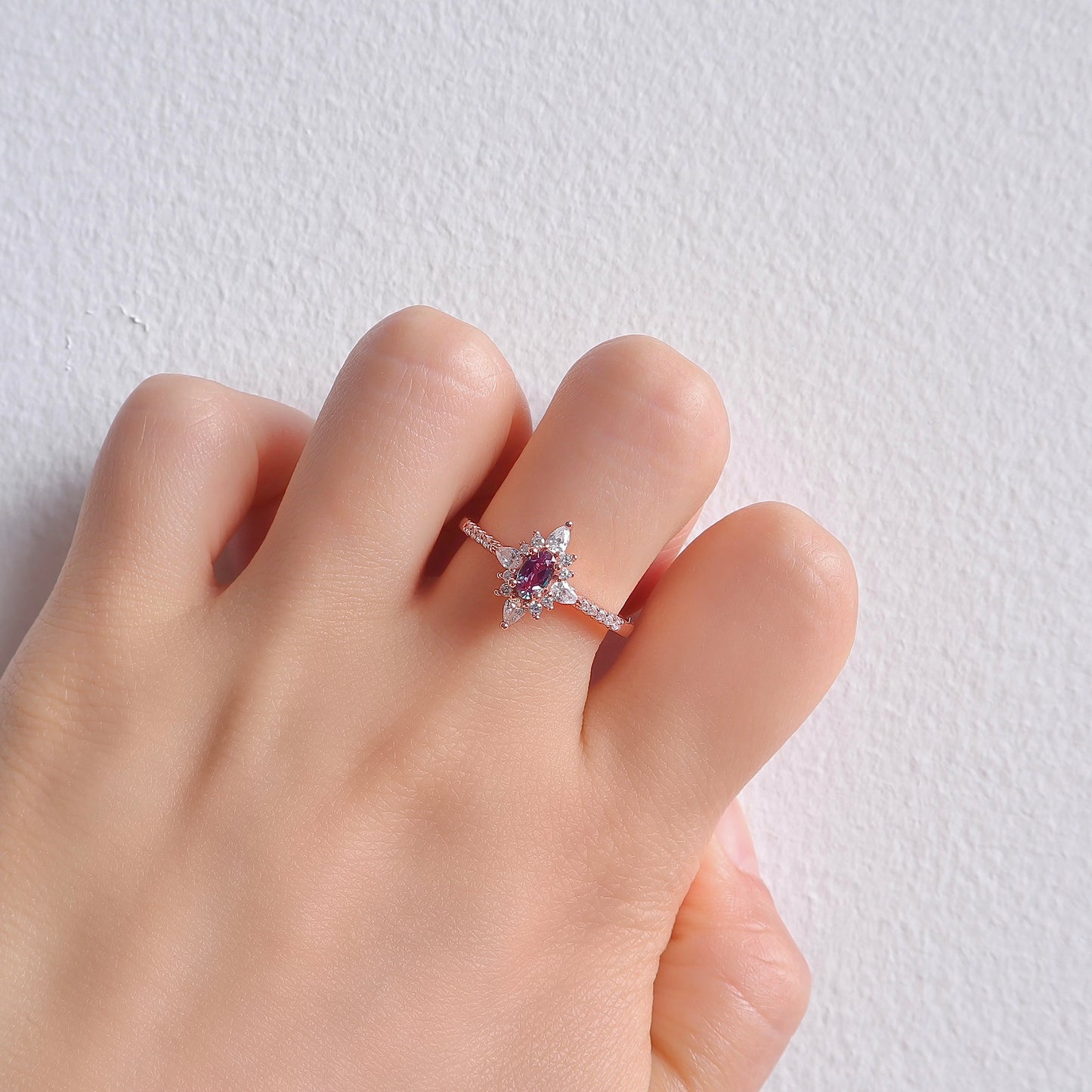 Zoe Alexandrite Ring Rose Gold