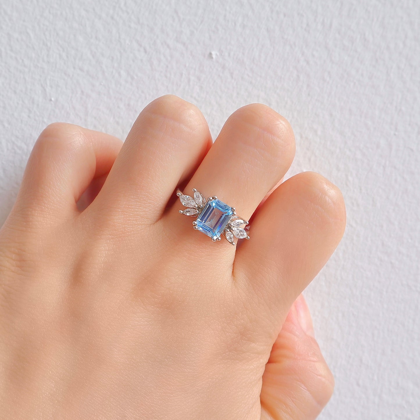 Ivy Aquamarine Ring Sterling Silver