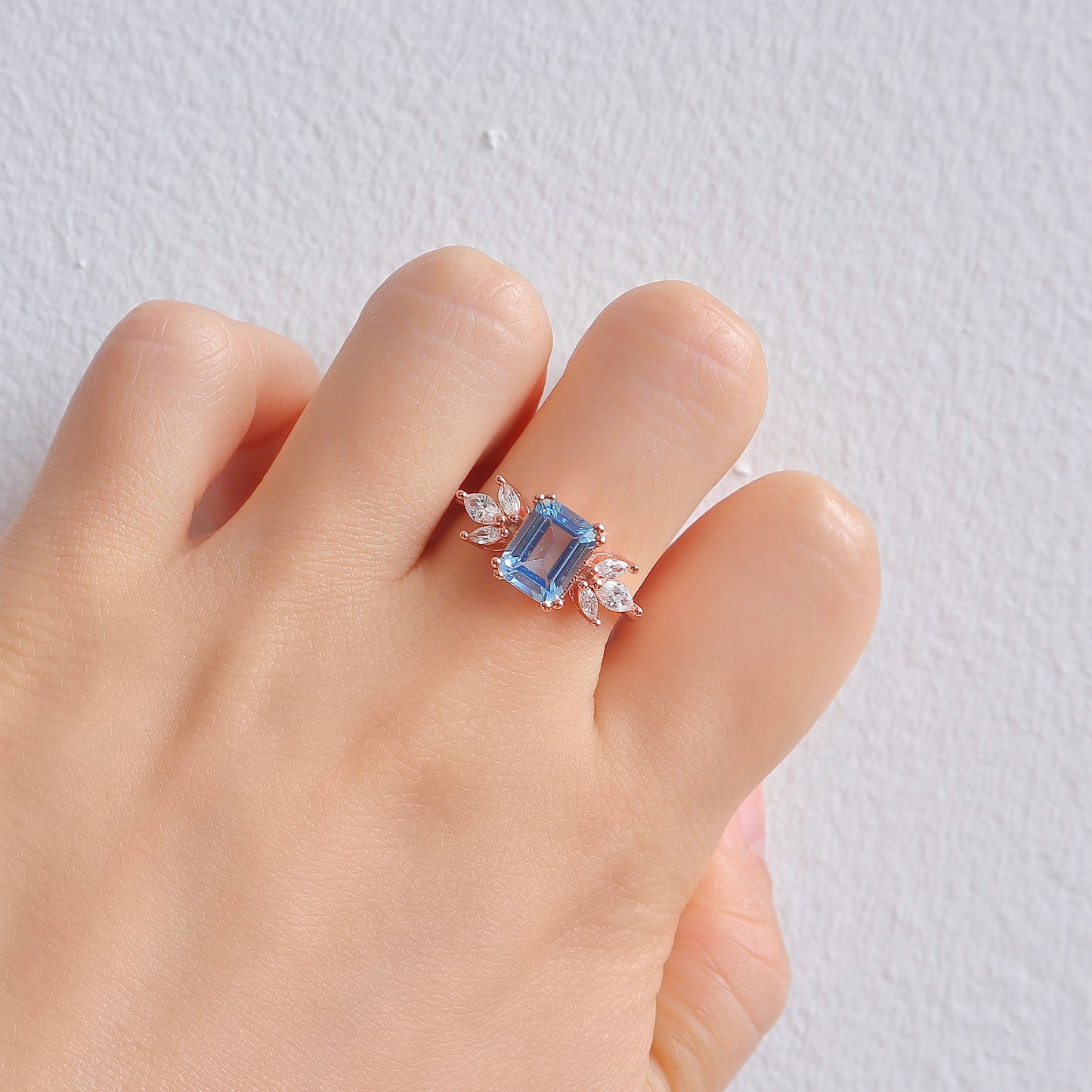 Ivy Aquamarine Ring Sterling Silver