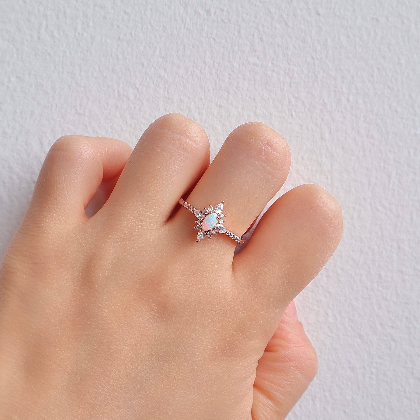 Zoe Opal Ring Rose Gold