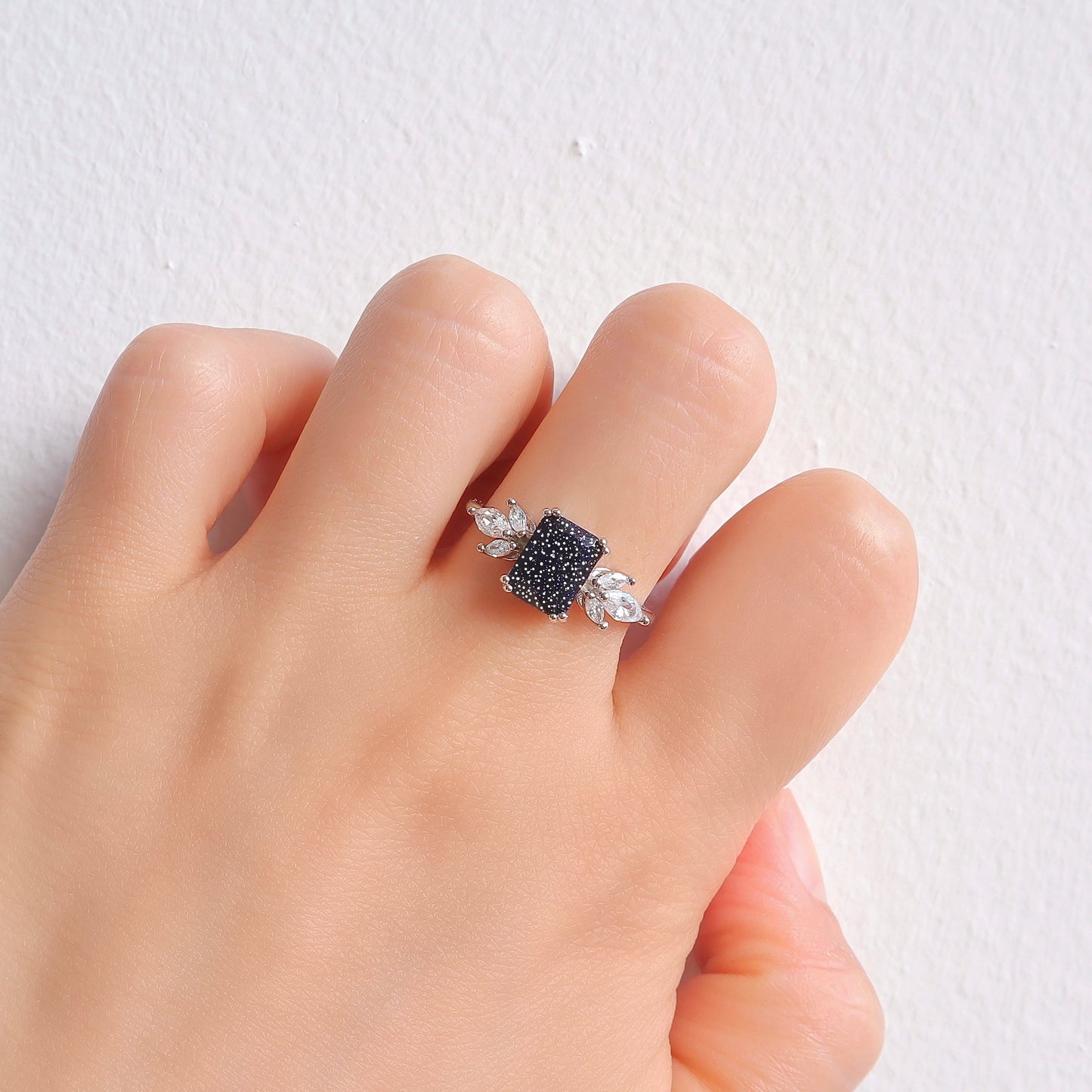 Ivy Blue Sandstone Ring Sterling Silver