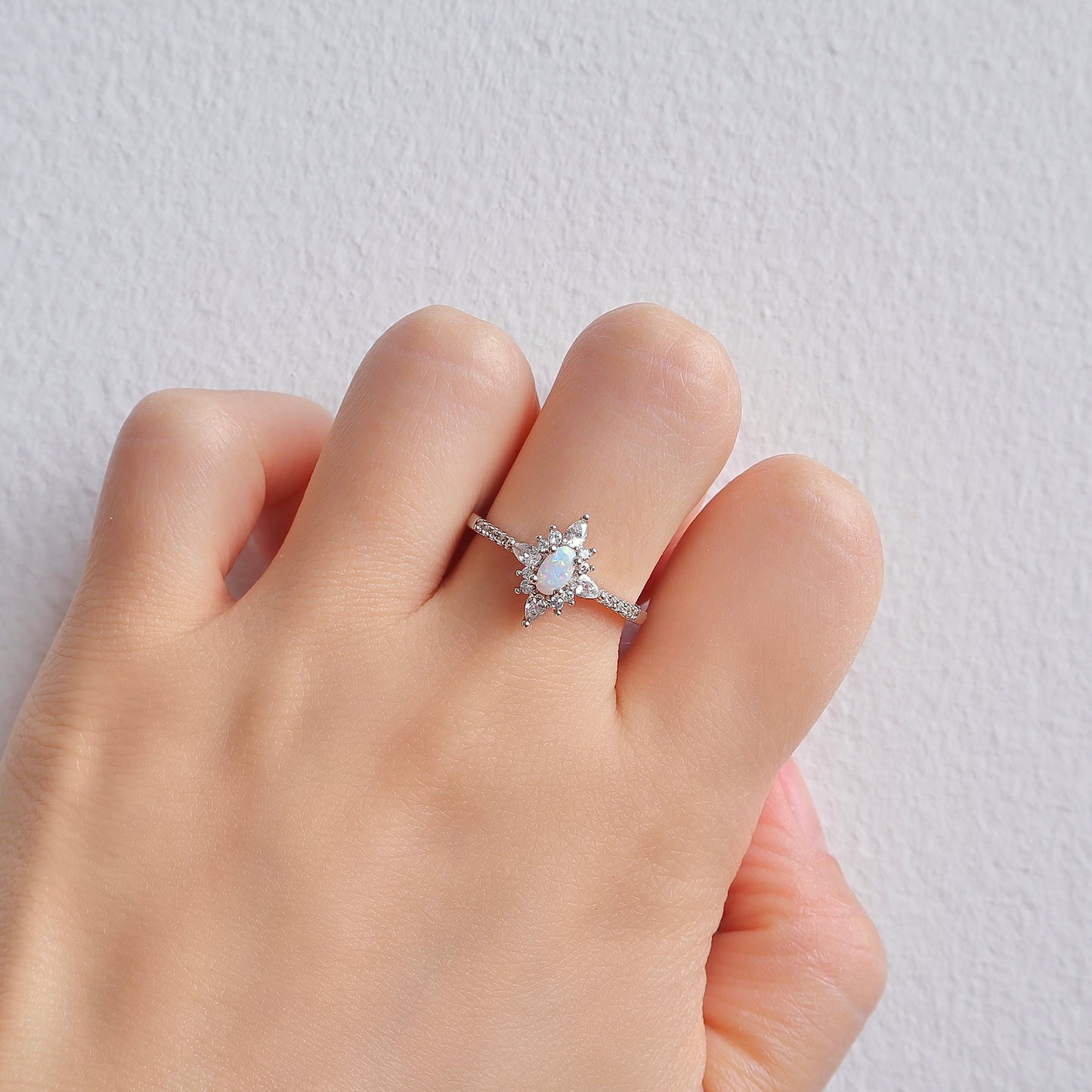 Zoe Opal Ring Rose Gold