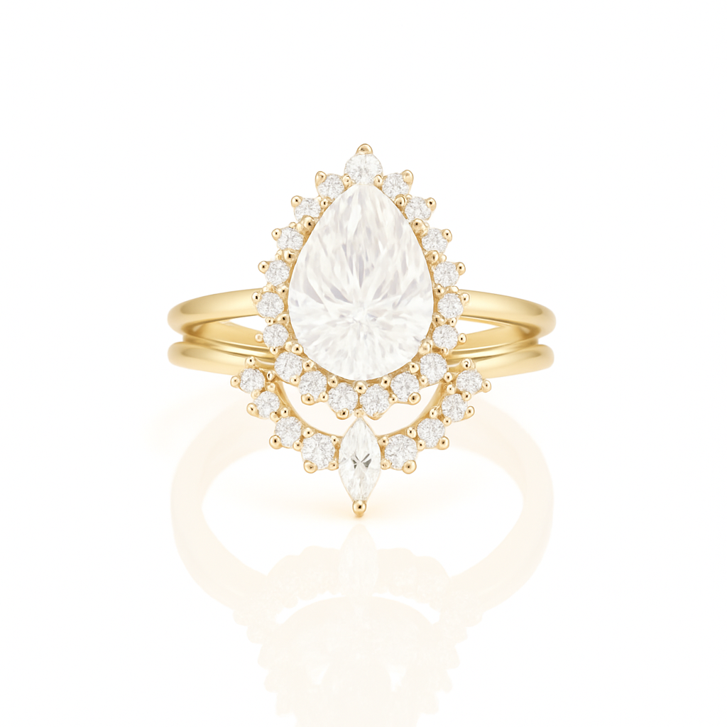 Asa White Sapphire Ring Rose Gold