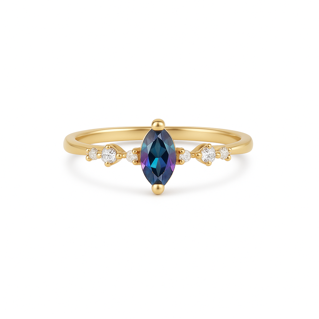 Ava Opal Ring Gold