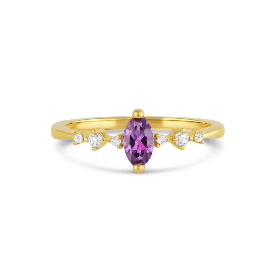 Ava Opal Ring Gold